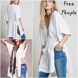 FREE PEOPLE Tied To Love Hi/Lo Gauze Oversized Top